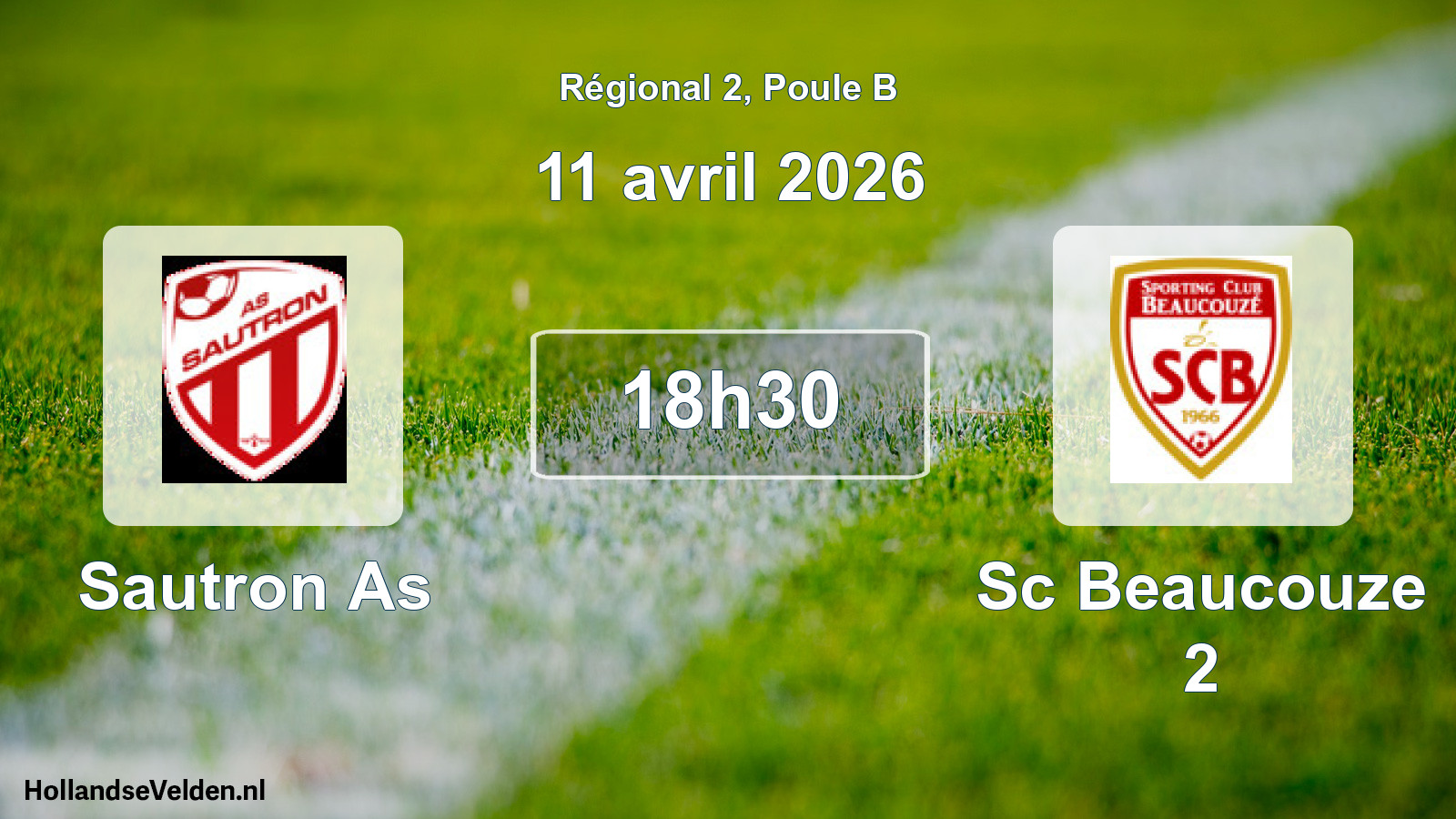 Scheduled Match: Sautron As - Sc Beaucouze 2 (11 April 2026)