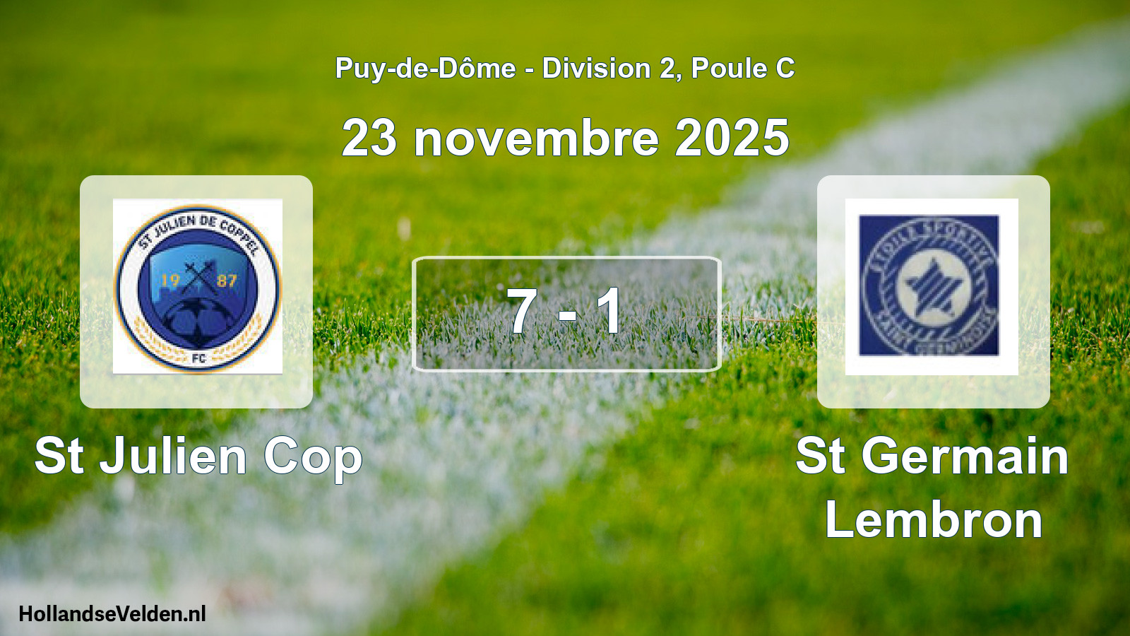 Gespeelde wedstrijd: St Julien Cop - St Germain Lembron 7 - 1 (23 november 2025)