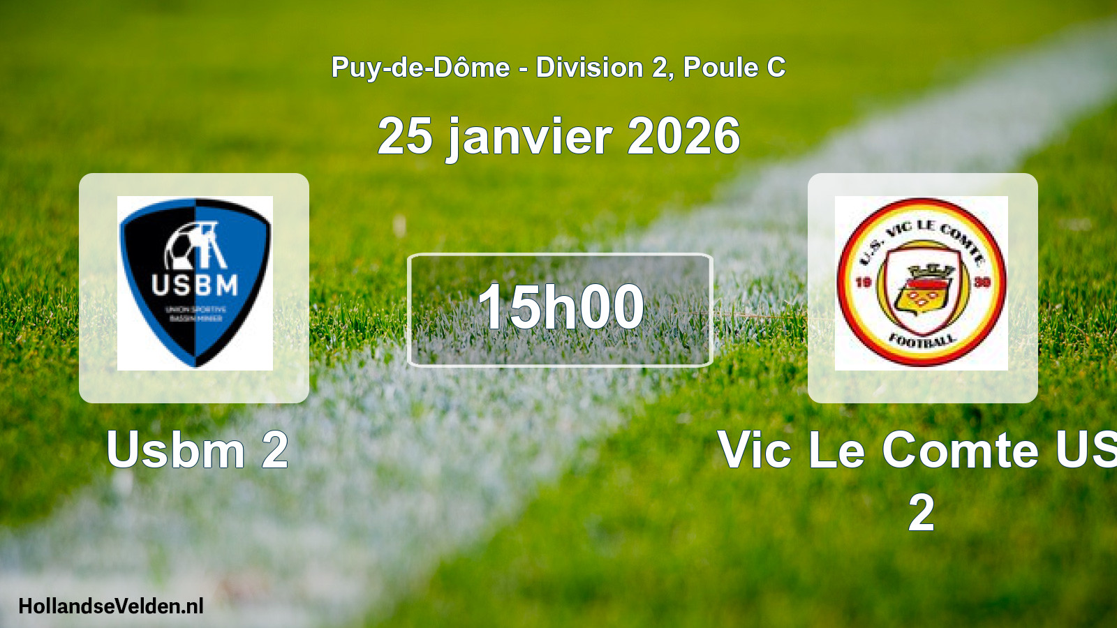 Scheduled Match: Usbm 2 - Vic Le Comte US 2 (25 January 2026)
