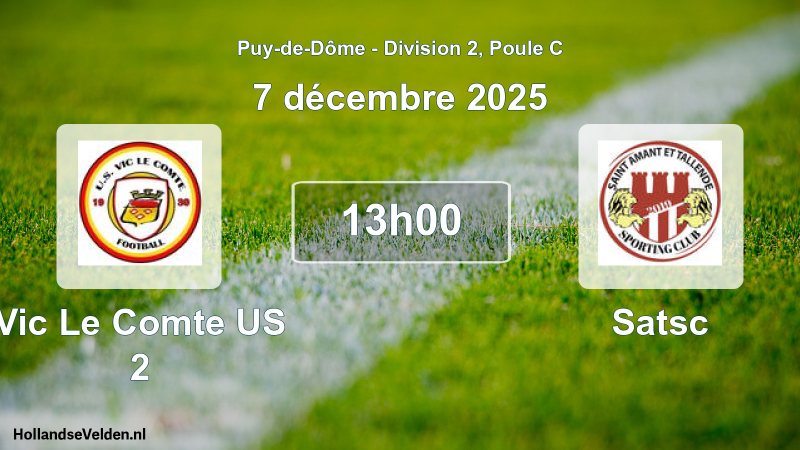 Match programmé: Vic Le Comte US 2 - Satsc (7 décembre 2025)
