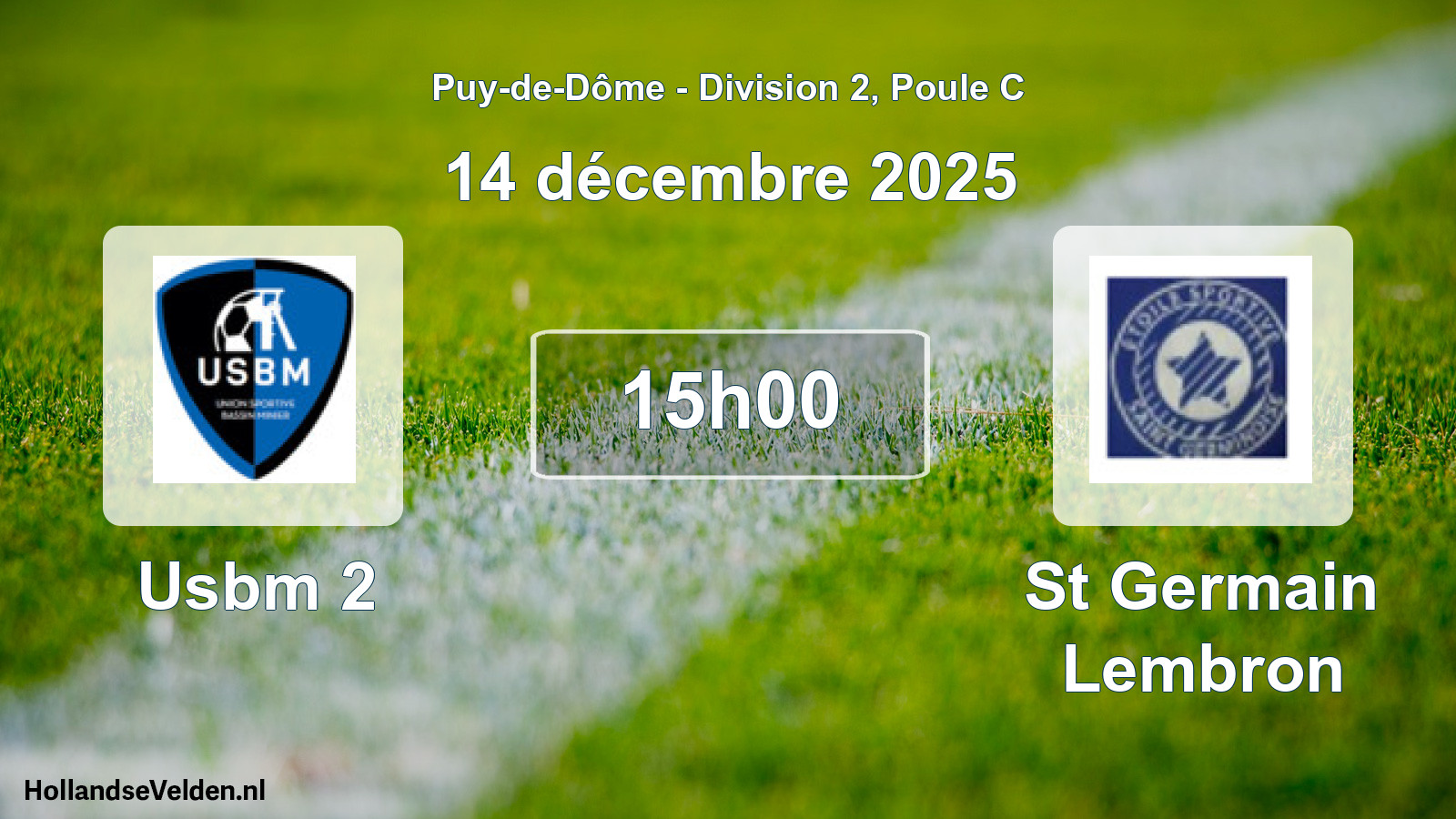 Geplande wedstrijd: Usbm 2 - St Germain Lembron (14 december 2025)