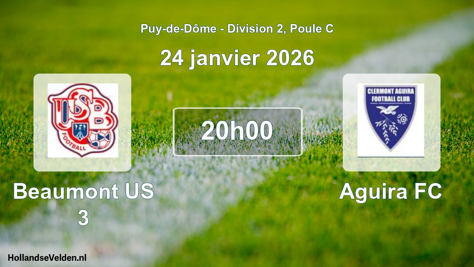 Geplande wedstrijd: Beaumont US 3 - Aguira FC (24 januari 2026)