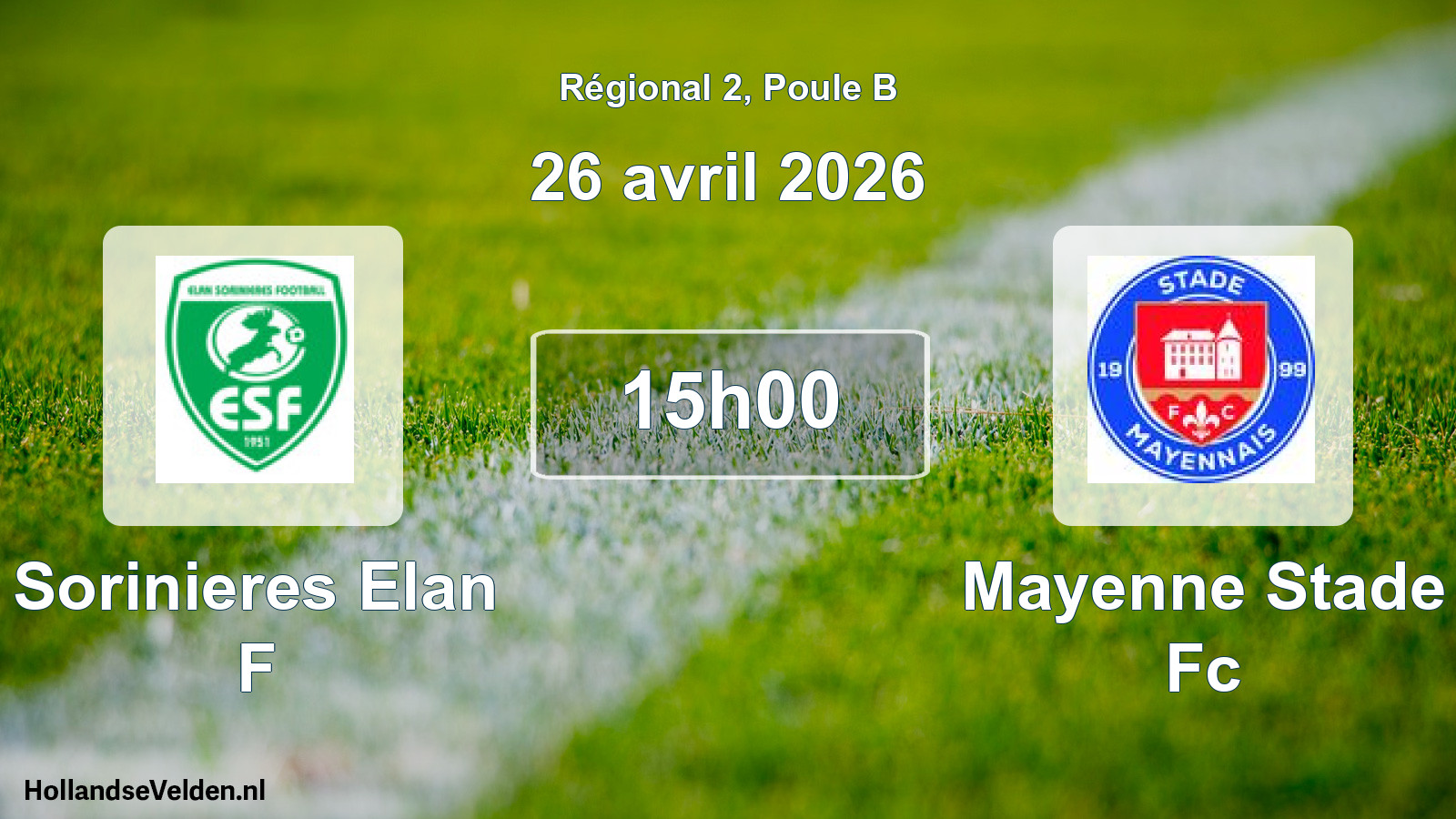 Scheduled Match: Sorinieres Elan F - Mayenne Stade Fc (26 April 2026)