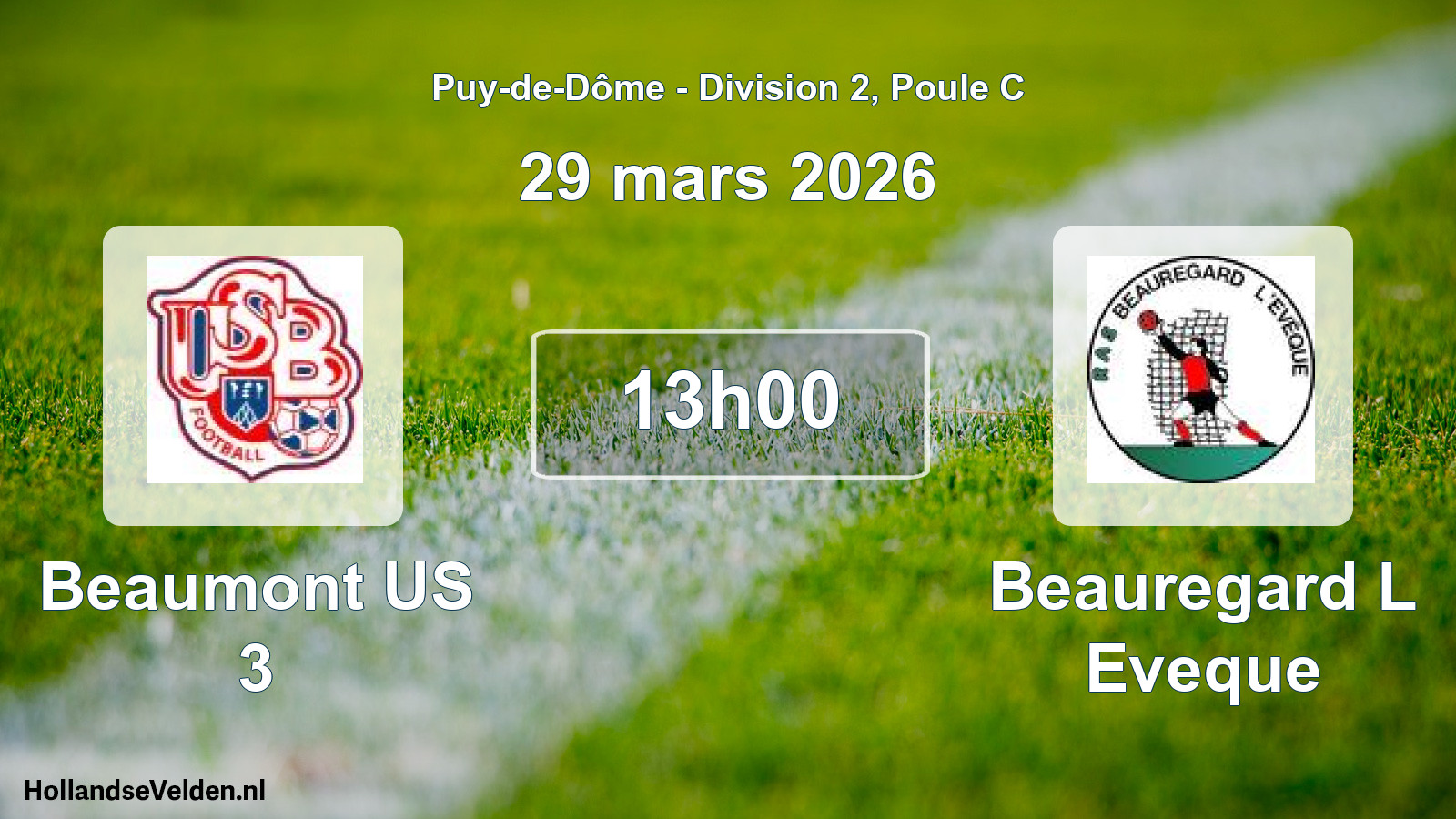 Geplande wedstrijd: Beaumont US 3 - Beauregard L Eveque (29 maart 2026)