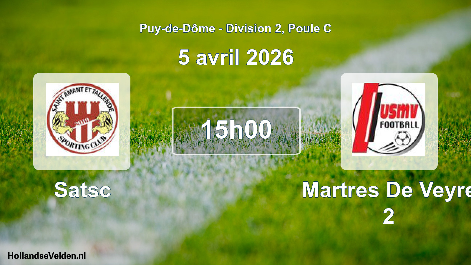 Geplande wedstrijd: Satsc - Martres De Veyre 2 (5 april 2026)