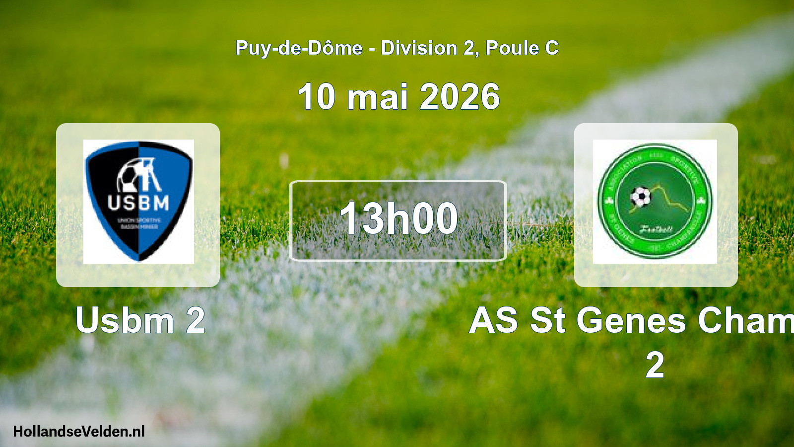 Geplande wedstrijd: Usbm 2 - AS St Genes Champa 2 (10 mei 2026)