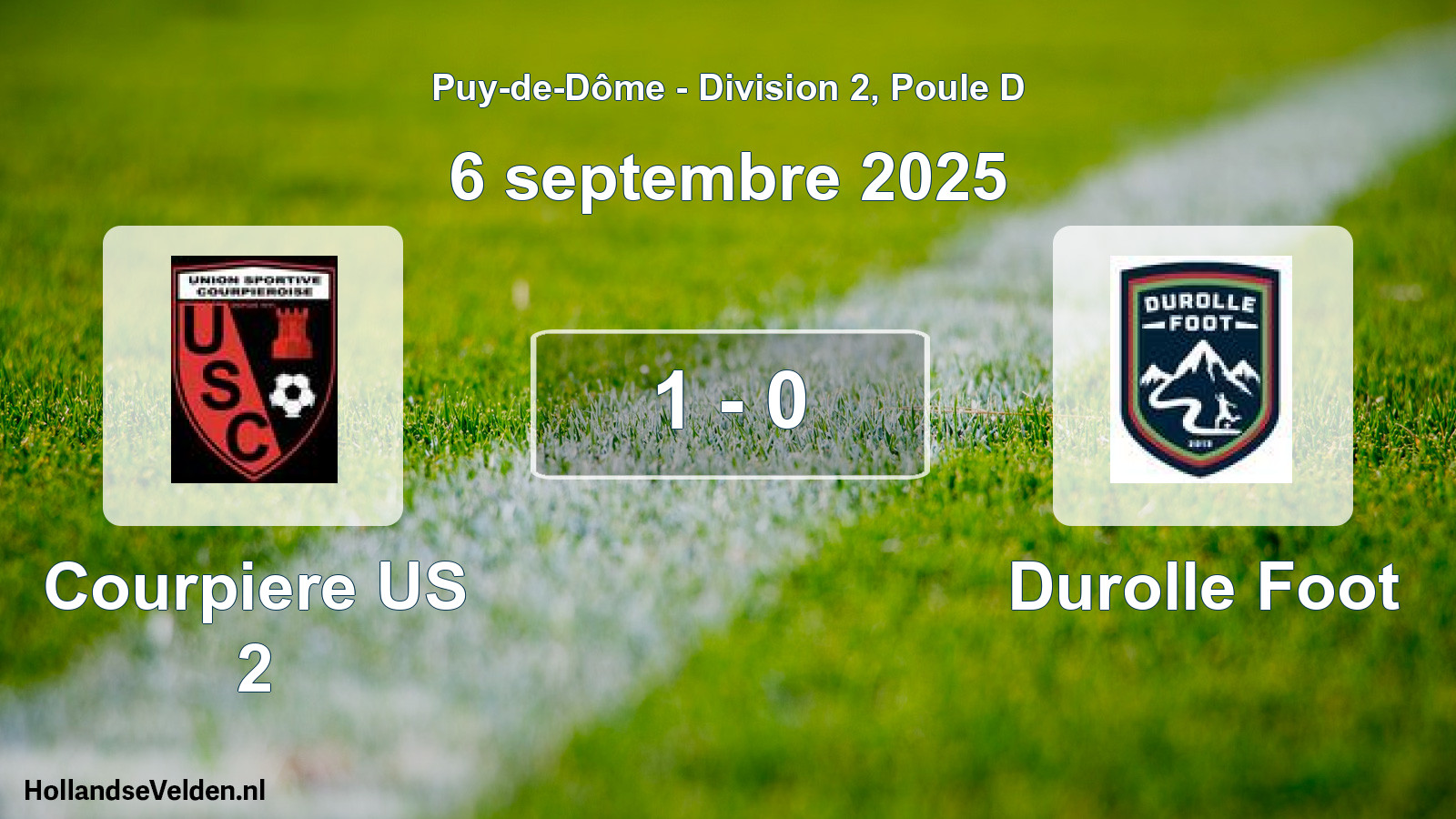 Gespeelde wedstrijd: Courpiere US 2 - Durolle Foot 1 - 0 (6 september 2025)