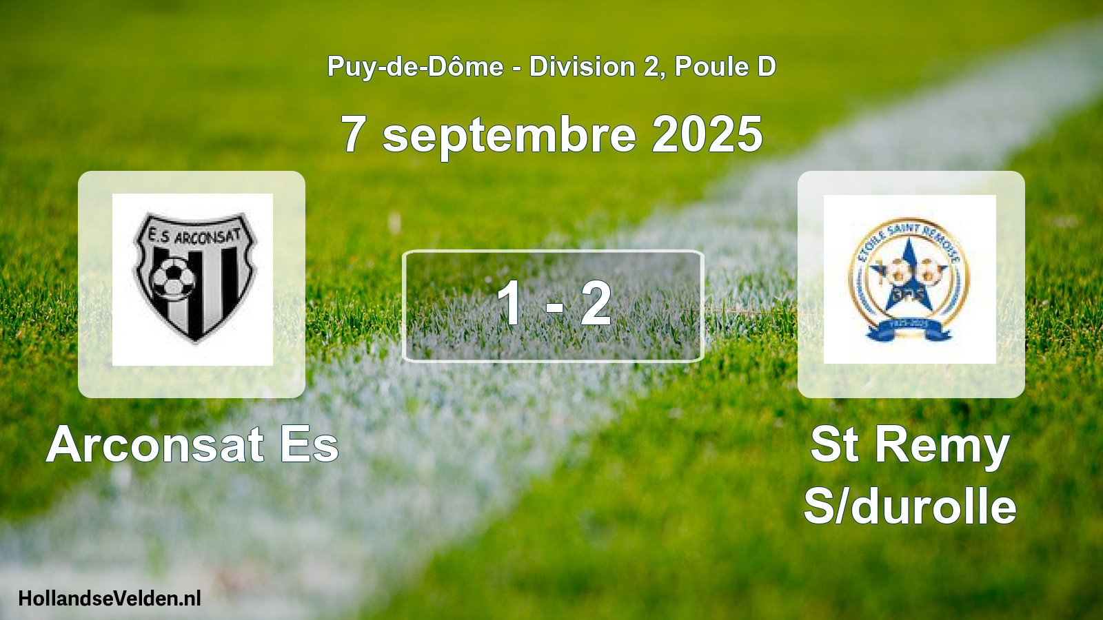 Gespeelde wedstrijd: Arconsat Es - St Remy S/durolle 1 - 2 (7 september 2025)