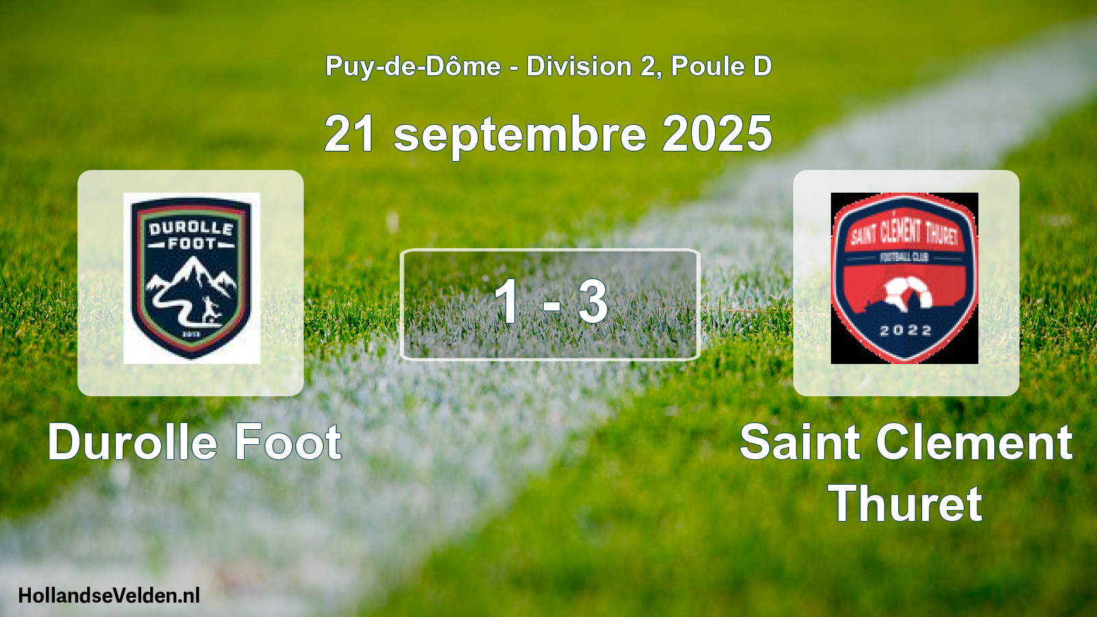 Gespeelde wedstrijd: Durolle Foot - Saint Clement Thuret 1 - 3 (21 september 2025)