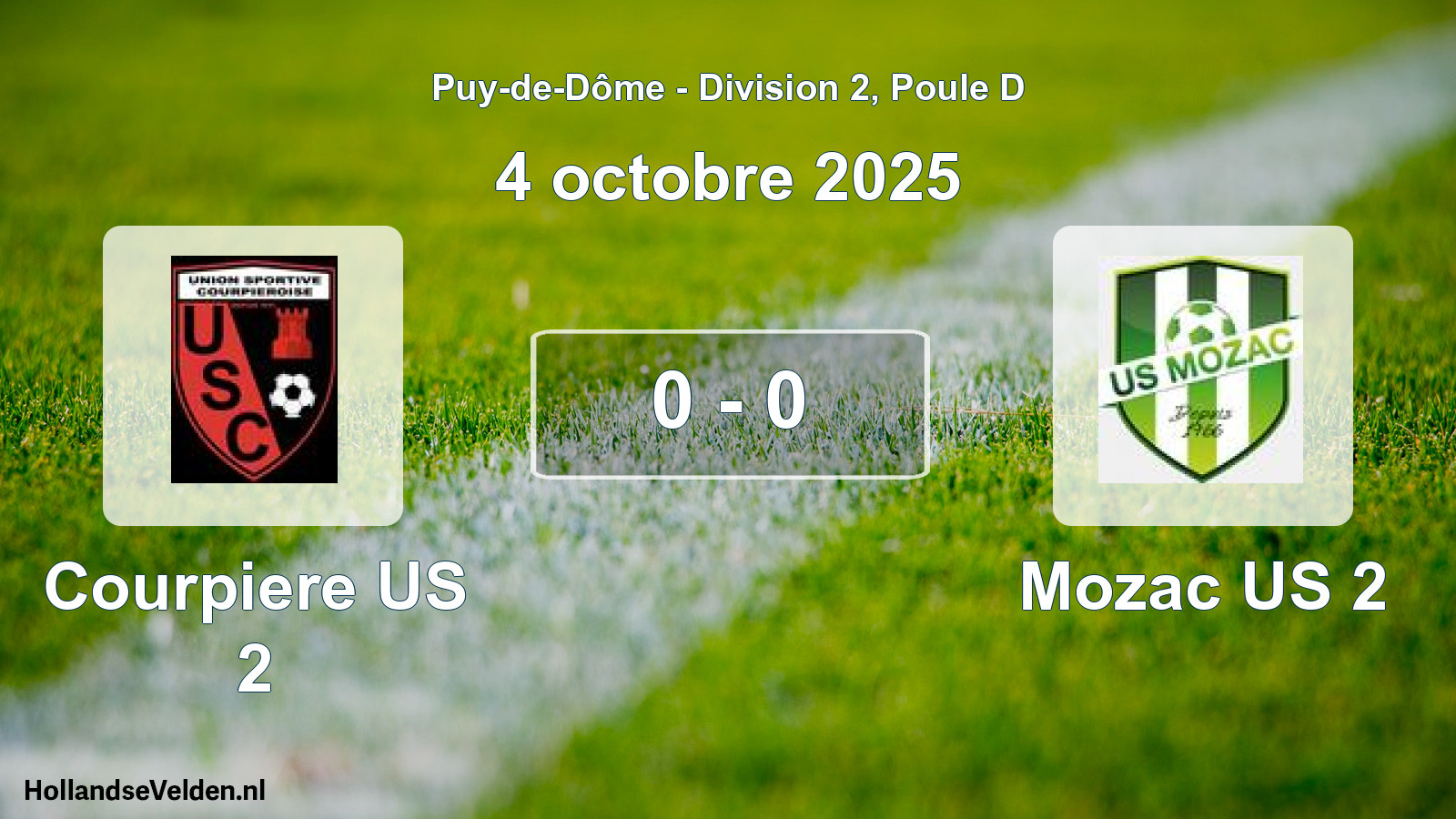 Gespeelde wedstrijd: Courpiere US 2 - Mozac US 2 0 - 0 (4 oktober 2025)
