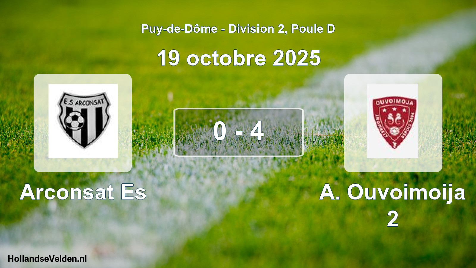 Match joué: Arconsat Es - A. Ouvoimoija 2 0 - 4 (19 octobre 2025)