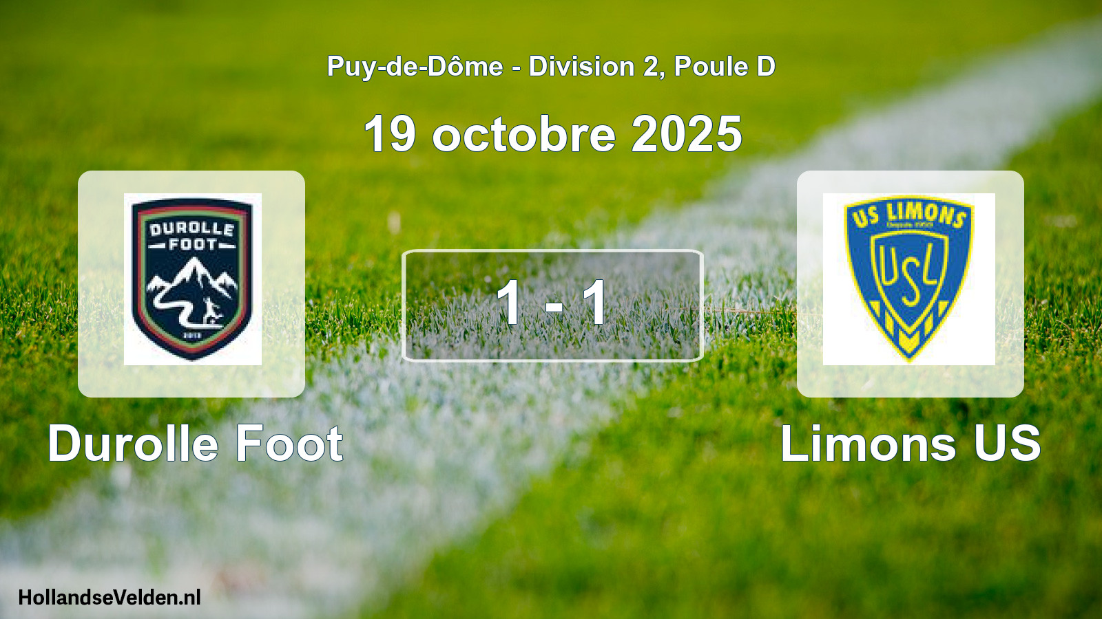 Match joué: Durolle Foot - Limons US 1 - 1 (19 octobre 2025)