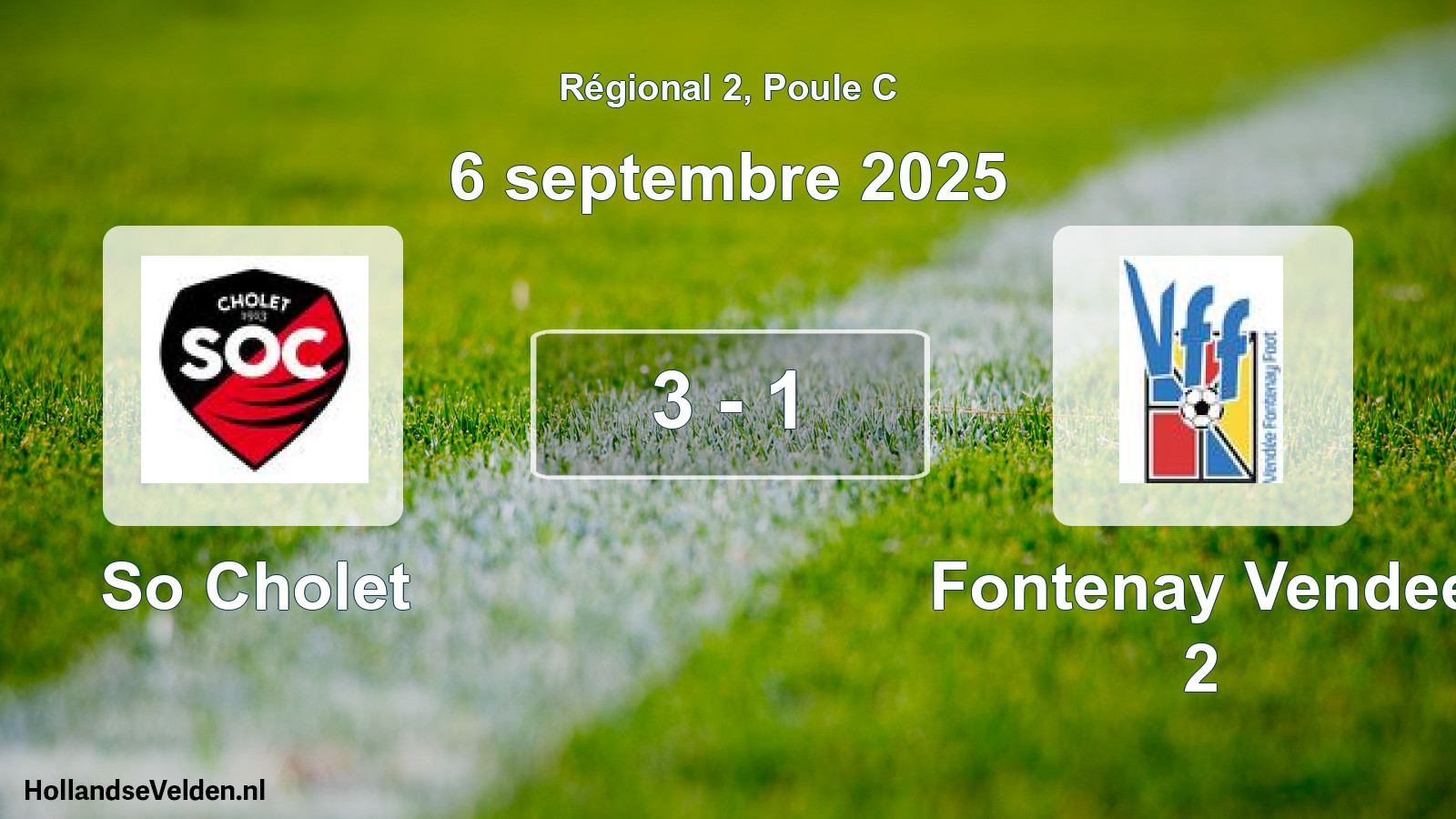 Gespeelde wedstrijd: So Cholet - Fontenay Vendee 2 3 - 1 (6 septembre 2025)