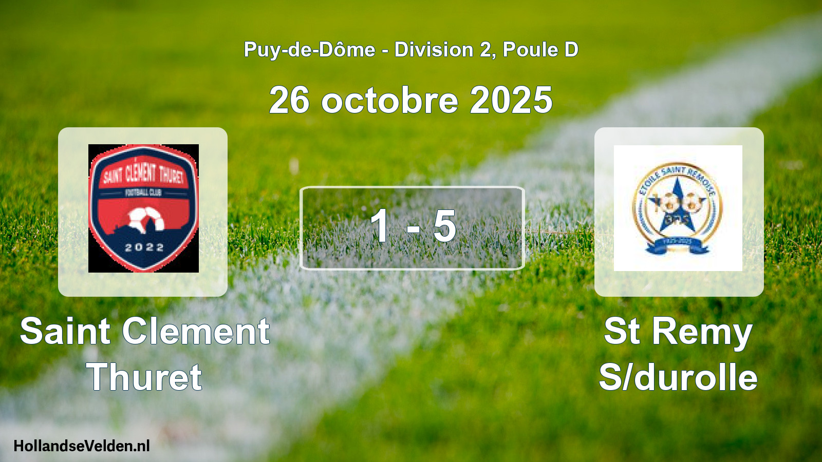 Gespeelde wedstrijd: Saint Clement Thuret - St Remy S/durolle 1 - 5 (26 oktober 2025)