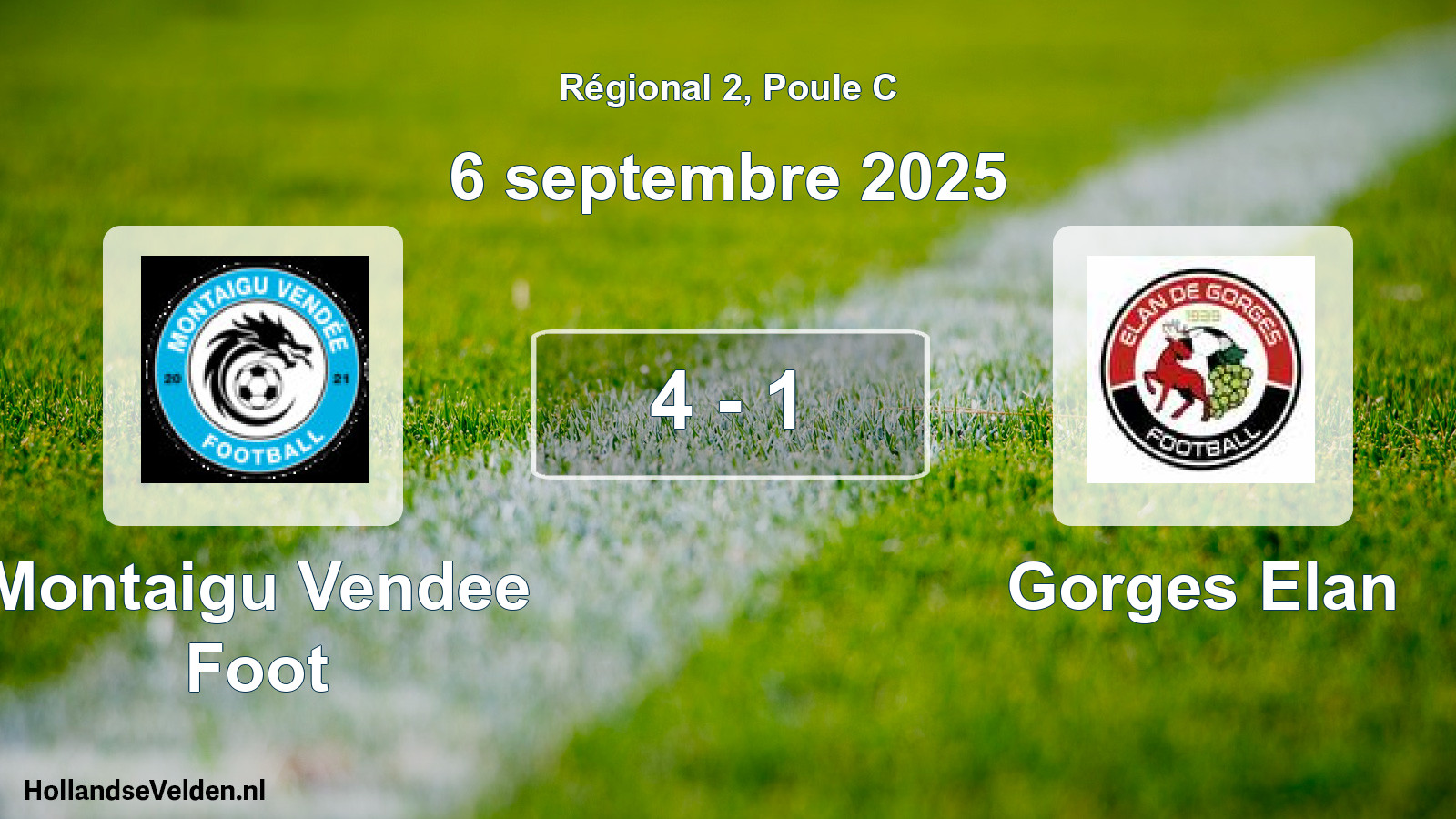 Gespeelde wedstrijd: Montaigu Vendee Foot - Gorges Elan 4 - 1 (6 septembre 2025)