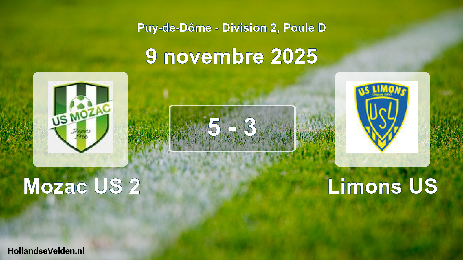 Gespeelde wedstrijd: Mozac US 2 - Limons US 5 - 3 (9 november 2025)