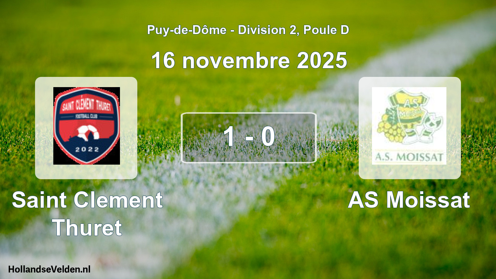Gespeelde wedstrijd: Saint Clement Thuret - AS Moissat 1 - 0 (16 november 2025)