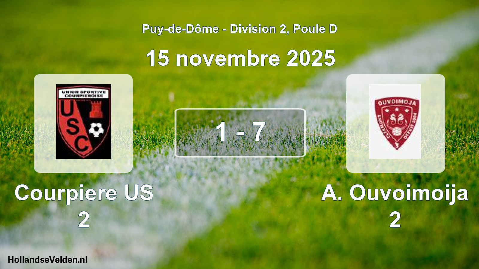 Gespeelde wedstrijd: Courpiere US 2 - A. Ouvoimoija 2 1 - 7 (15 november 2025)
