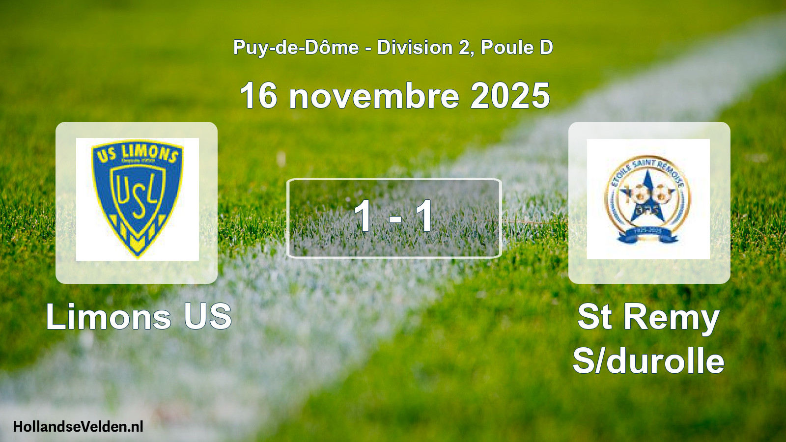 Match joué: Limons US - St Remy S/durolle 1 - 1 (16 novembre 2025)