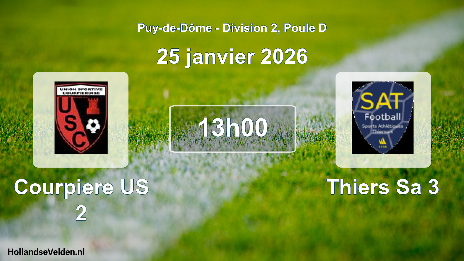 Scheduled Match: Courpiere US 2 - Thiers Sa 3 (25 January 2026)