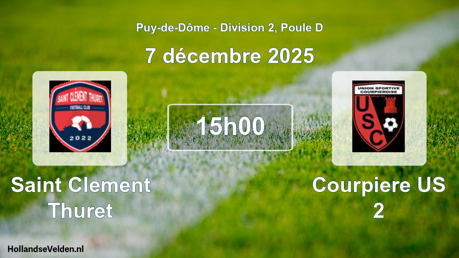 Geplande wedstrijd: Saint Clement Thuret - Courpiere US 2 (7 december 2025)