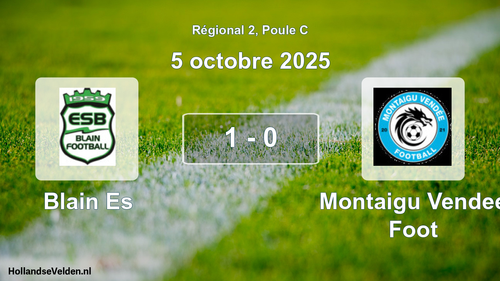 Total number of matches played: Blain Es - Montaigu Vendee Foot 1 - 0 (5 October 2025)