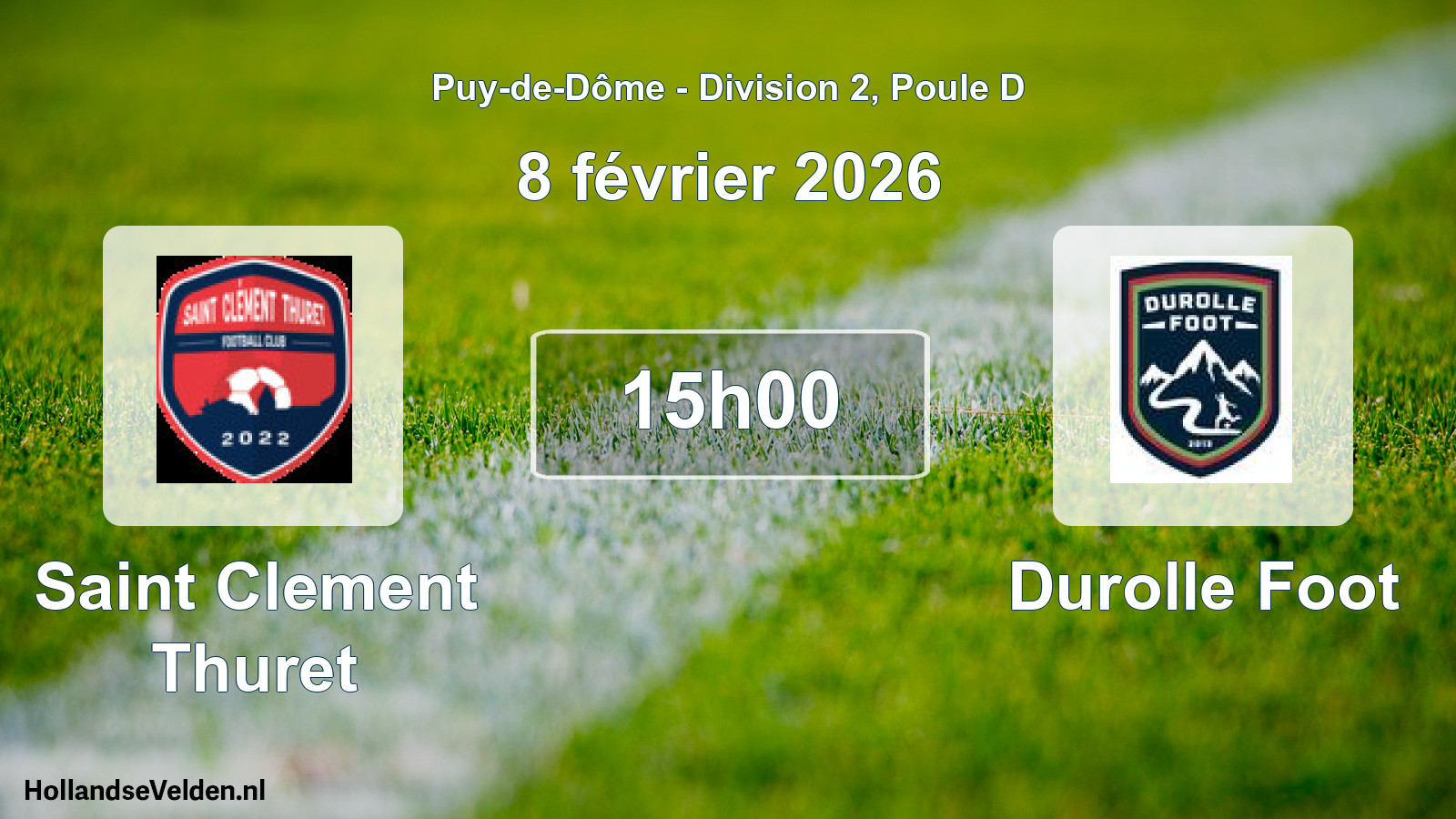 Match programmé: Saint Clement Thuret - Durolle Foot (8 février 2026)