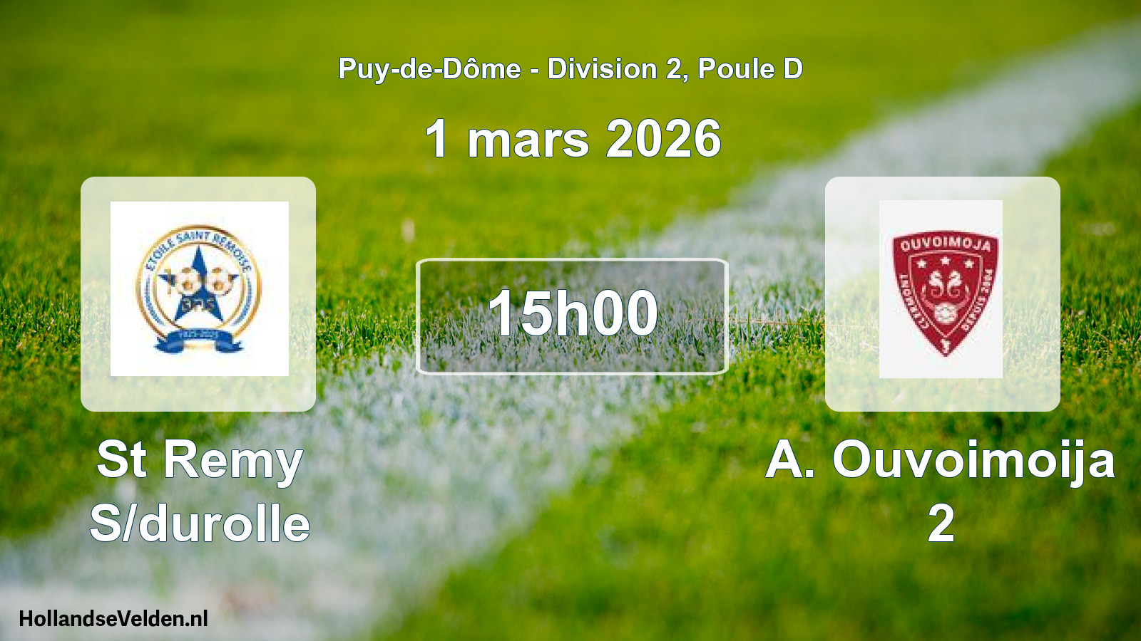 Geplande wedstrijd: St Remy S/durolle - A. Ouvoimoija 2 (1 maart 2026)