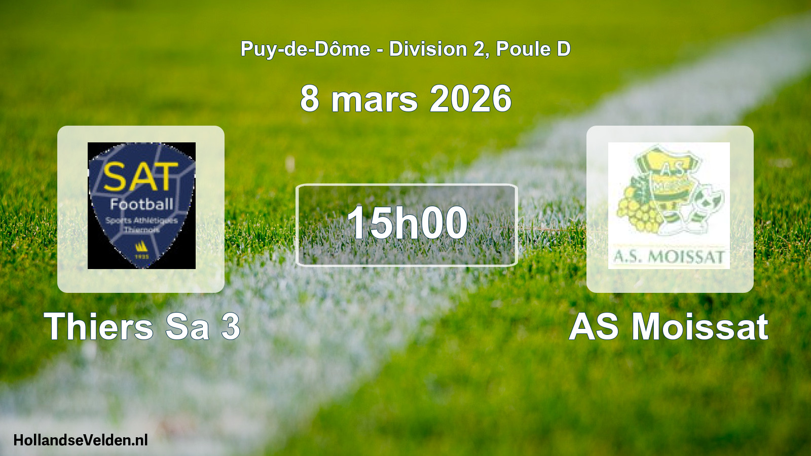 Match programmé: Thiers Sa 3 - AS Moissat (8 mars 2026)