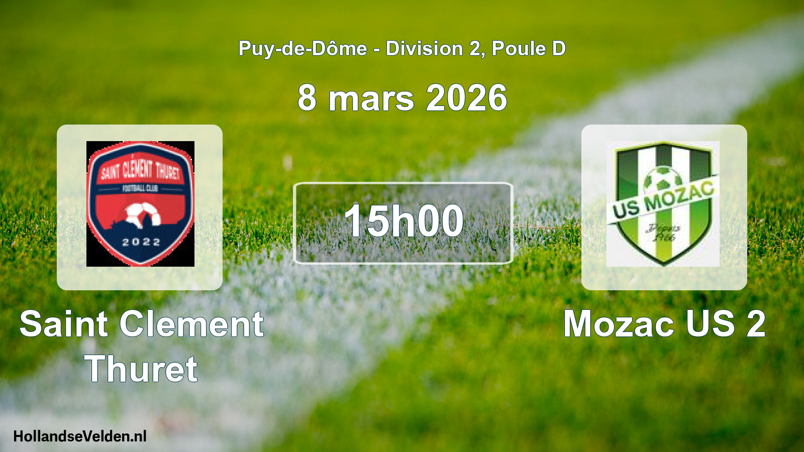 Geplande wedstrijd: Saint Clement Thuret - Mozac US 2 (8 maart 2026)