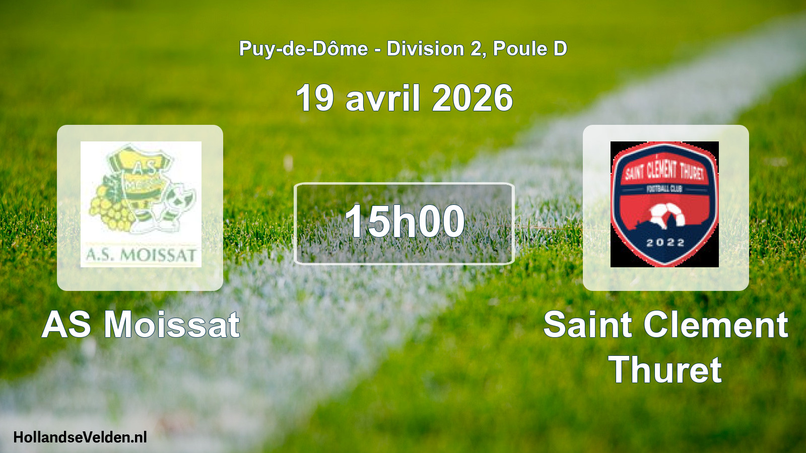 Match programmé: AS Moissat - Saint Clement Thuret (19 avril 2026)