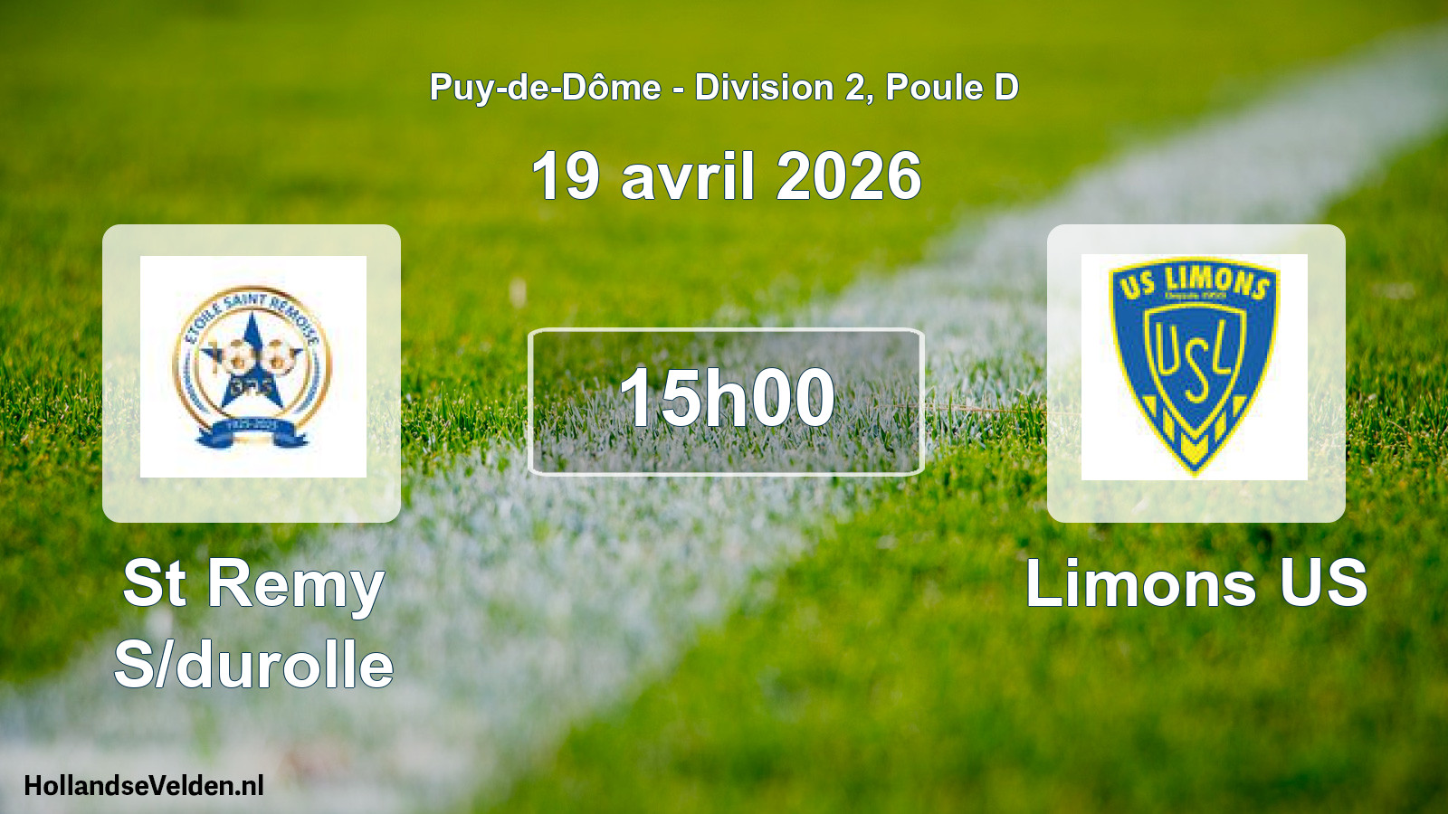 Geplande wedstrijd: St Remy S/durolle - Limons US (19 april 2026)