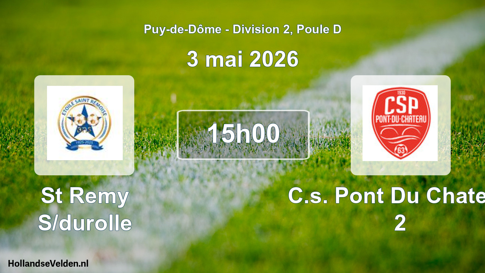Geplande wedstrijd: St Remy S/durolle - C.s. Pont Du Chateau 2 (3 mei 2026)