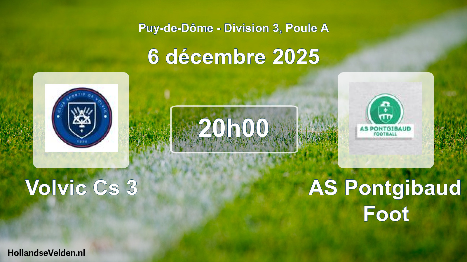 Geplande wedstrijd: Volvic Cs 3 - AS Pontgibaud Foot (6 december 2025)