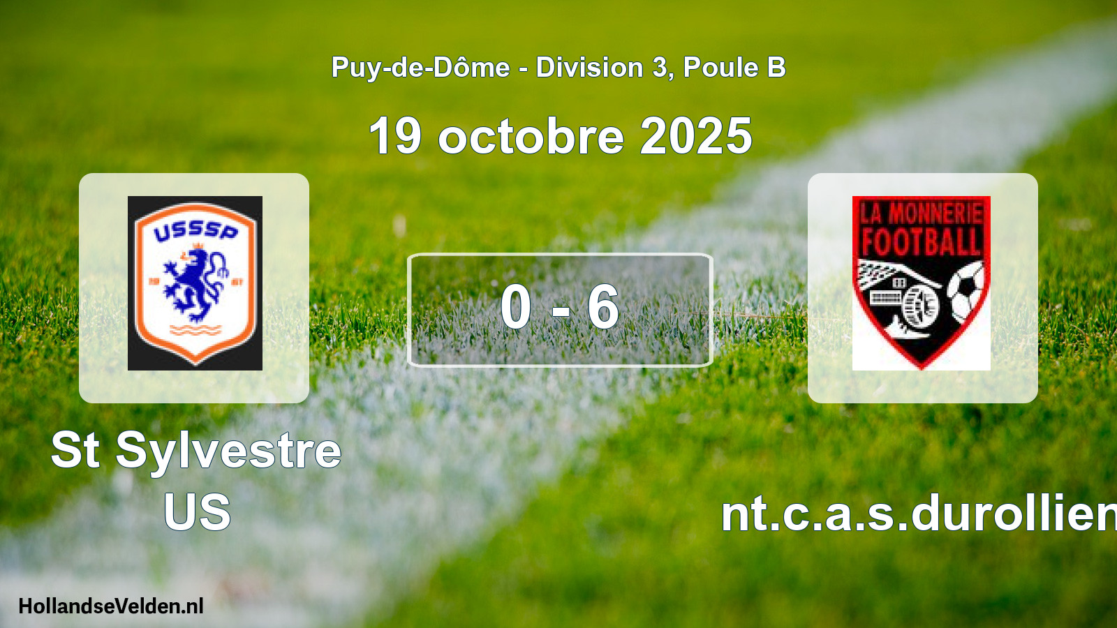 Match joué: St Sylvestre US - Ent.c.a.s.durollien 0 - 6 (19 octobre 2025)