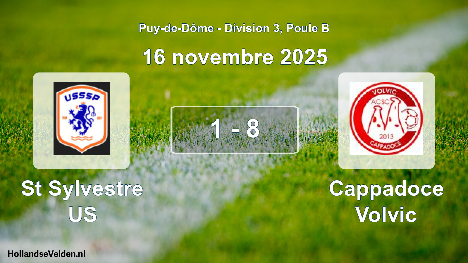 Gespeelde wedstrijd: St Sylvestre US - Cappadoce Volvic 1 - 8 (16 november 2025)