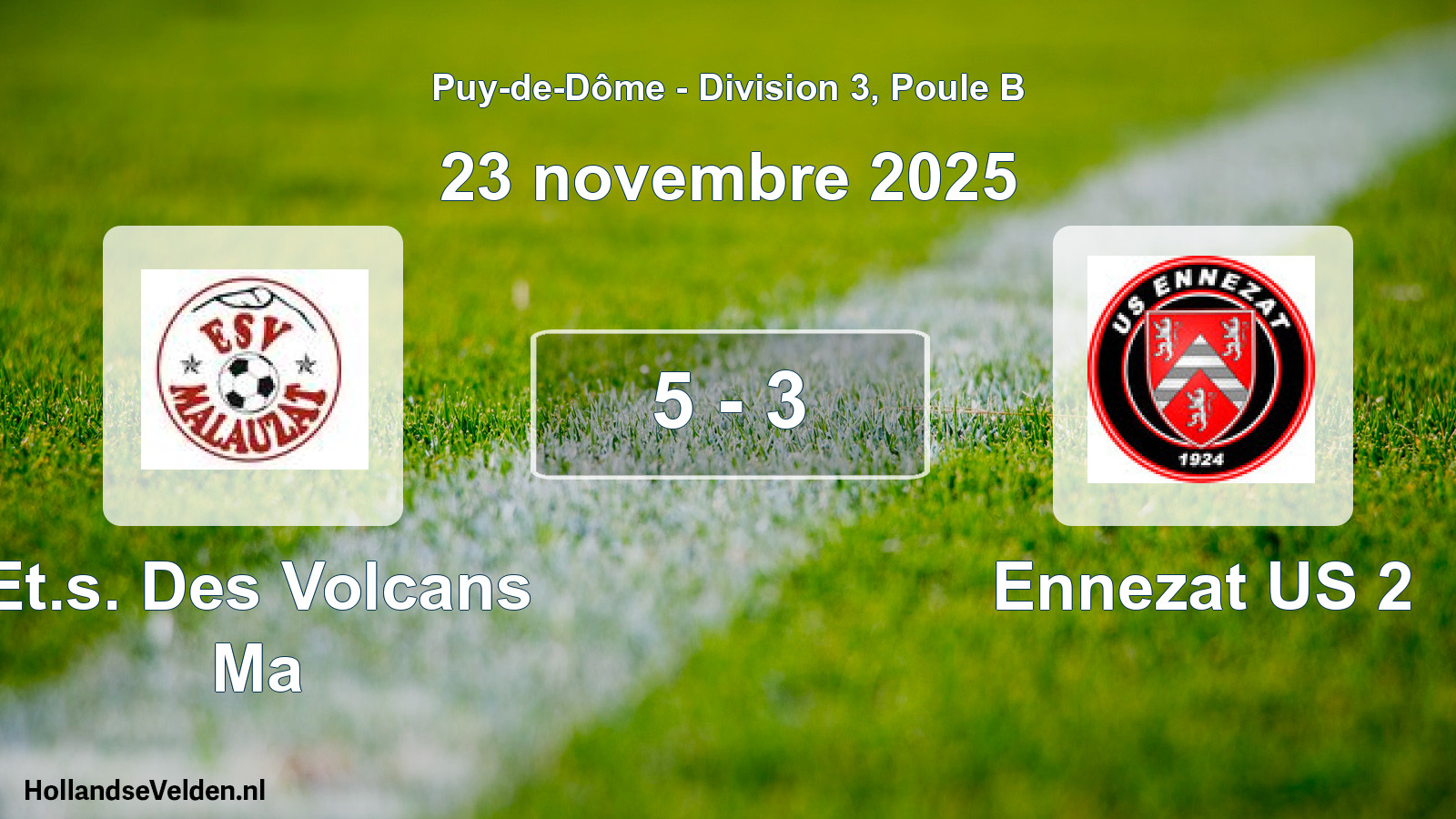Match joué: Et.s. Des Volcans Ma - Ennezat US 2 5 - 3 (23 novembre 2025)