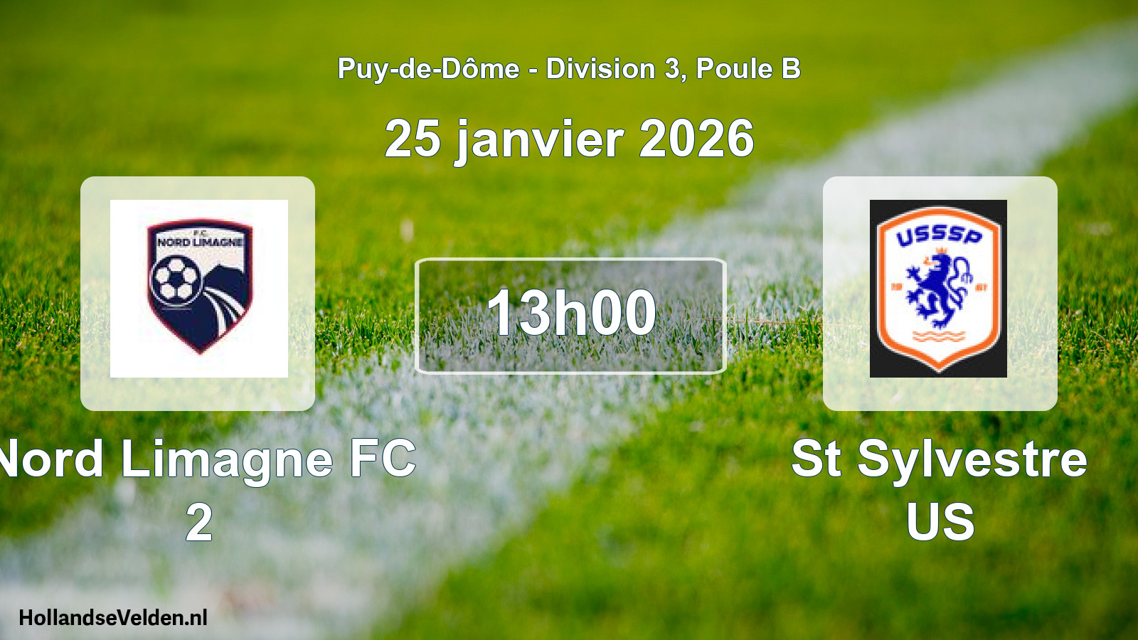 Geplande wedstrijd: Nord Limagne FC 2 - St Sylvestre US (25 januari 2026)