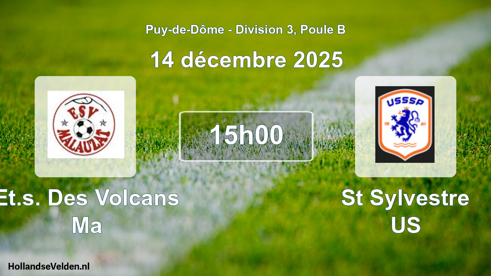 Geplande wedstrijd: Et.s. Des Volcans Ma - St Sylvestre US (14 december 2025)