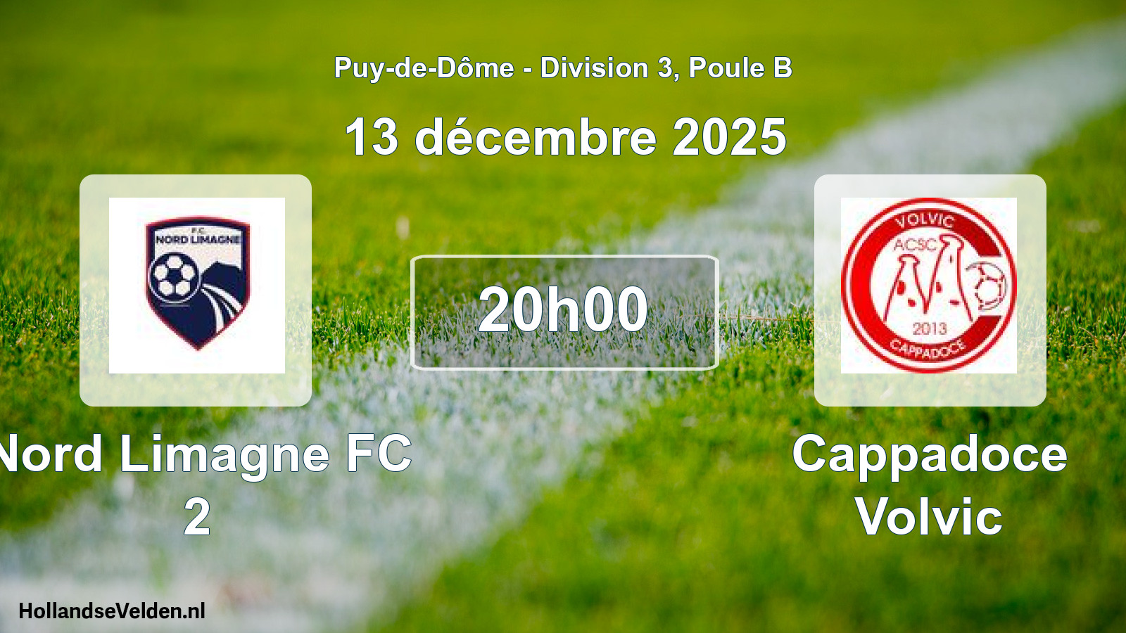 Geplande wedstrijd: Nord Limagne FC 2 - Cappadoce Volvic (13 december 2025)