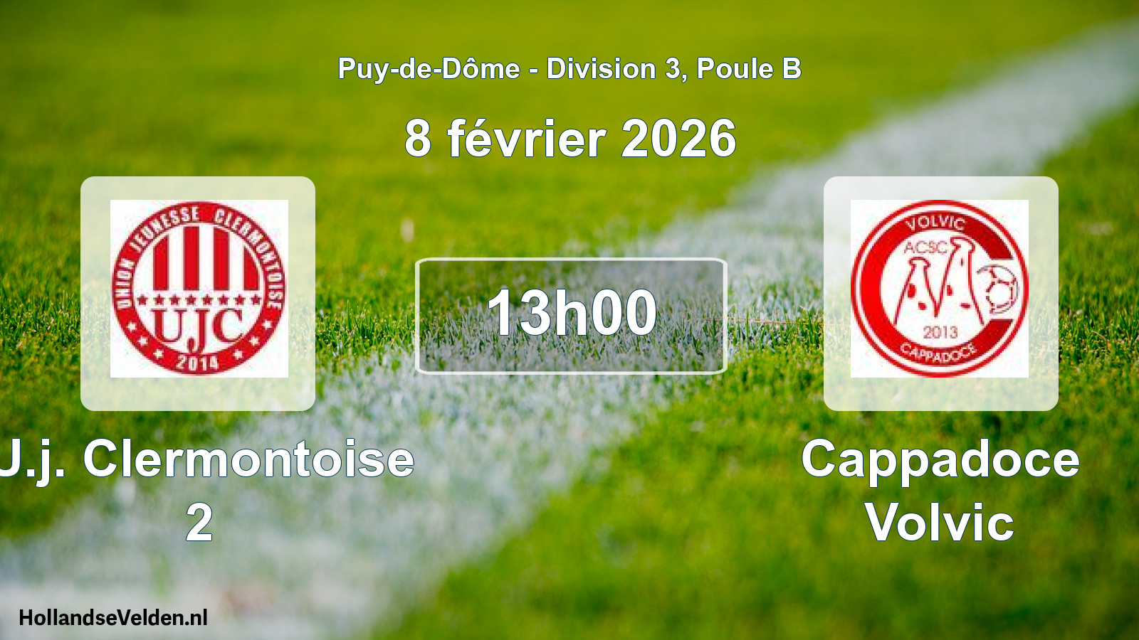 Geplande wedstrijd: U.j. Clermontoise 2 - Cappadoce Volvic (8 februari 2026)