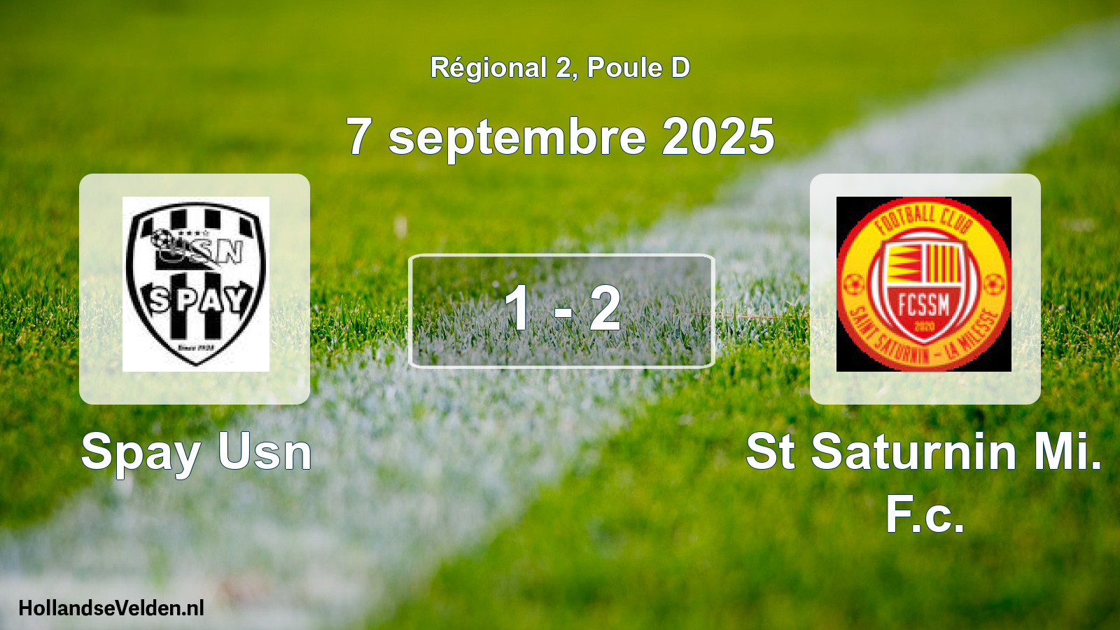 Gespeelde wedstrijd: Spay Usn - St Saturnin Mi. F.c. 1 - 2 (7 septembre 2025)