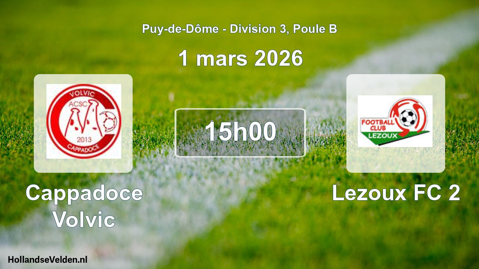 Geplande wedstrijd: Cappadoce Volvic - Lezoux FC 2 (1 maart 2026)