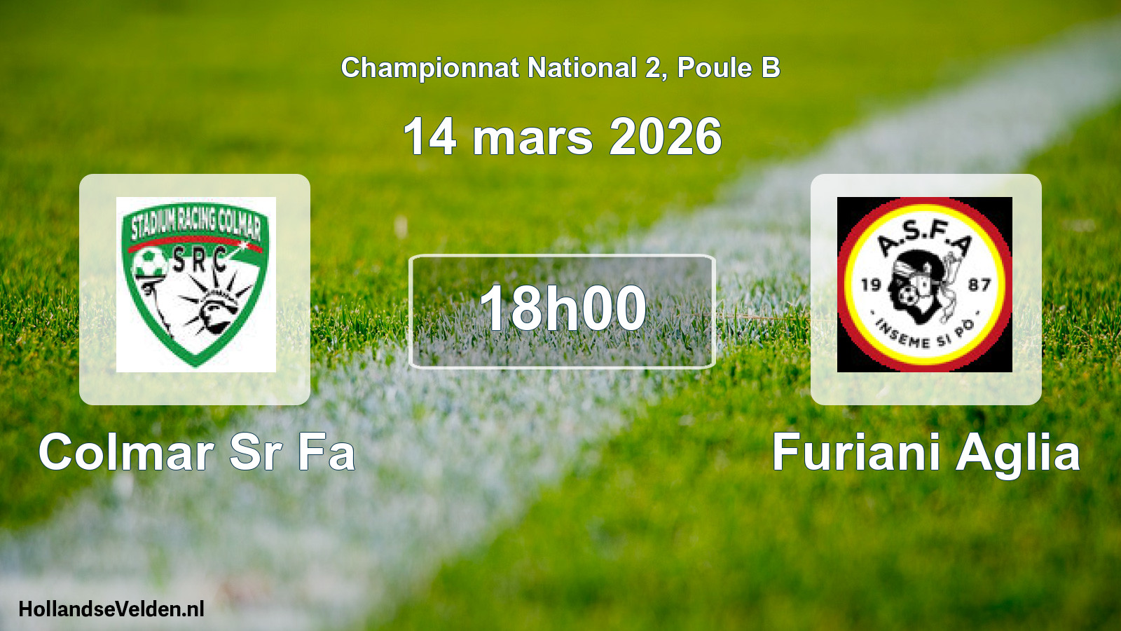 Geplande wedstrijd: Colmar Sr Fa - Furiani Aglia (14 mars 2026)