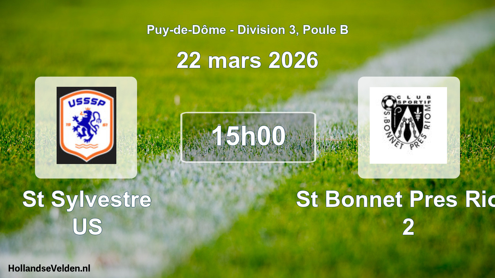 Match programmé: St Sylvestre US - St Bonnet Pres Riom 2 (22 mars 2026)