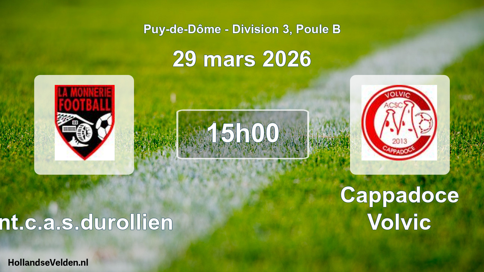 Geplande wedstrijd: Ent.c.a.s.durollien - Cappadoce Volvic (29 maart 2026)