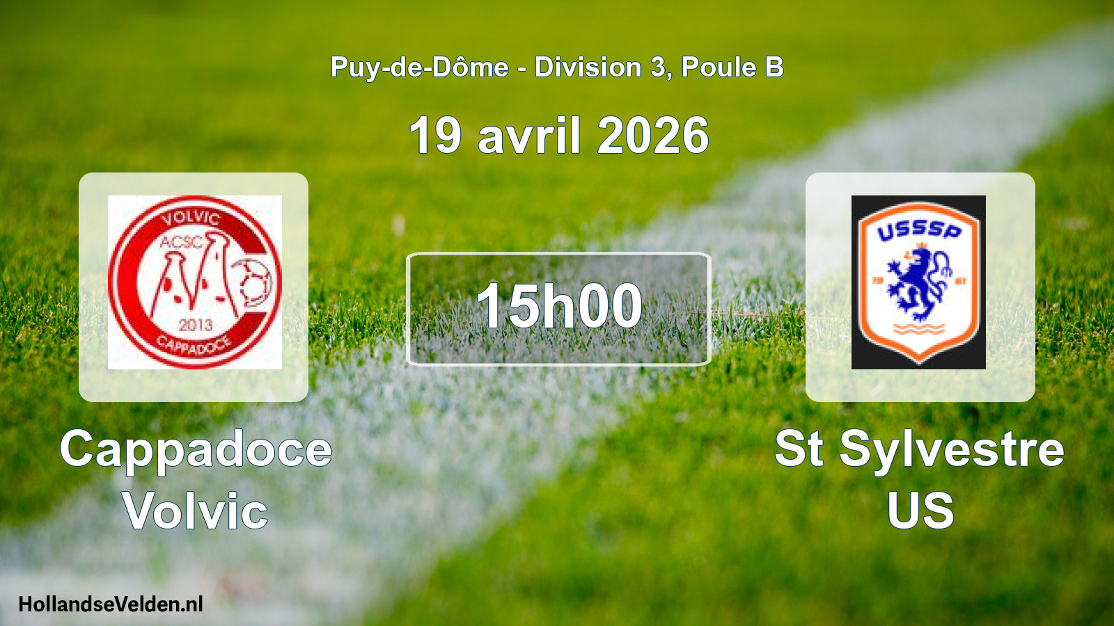 Geplande wedstrijd: Cappadoce Volvic - St Sylvestre US (19 april 2026)
