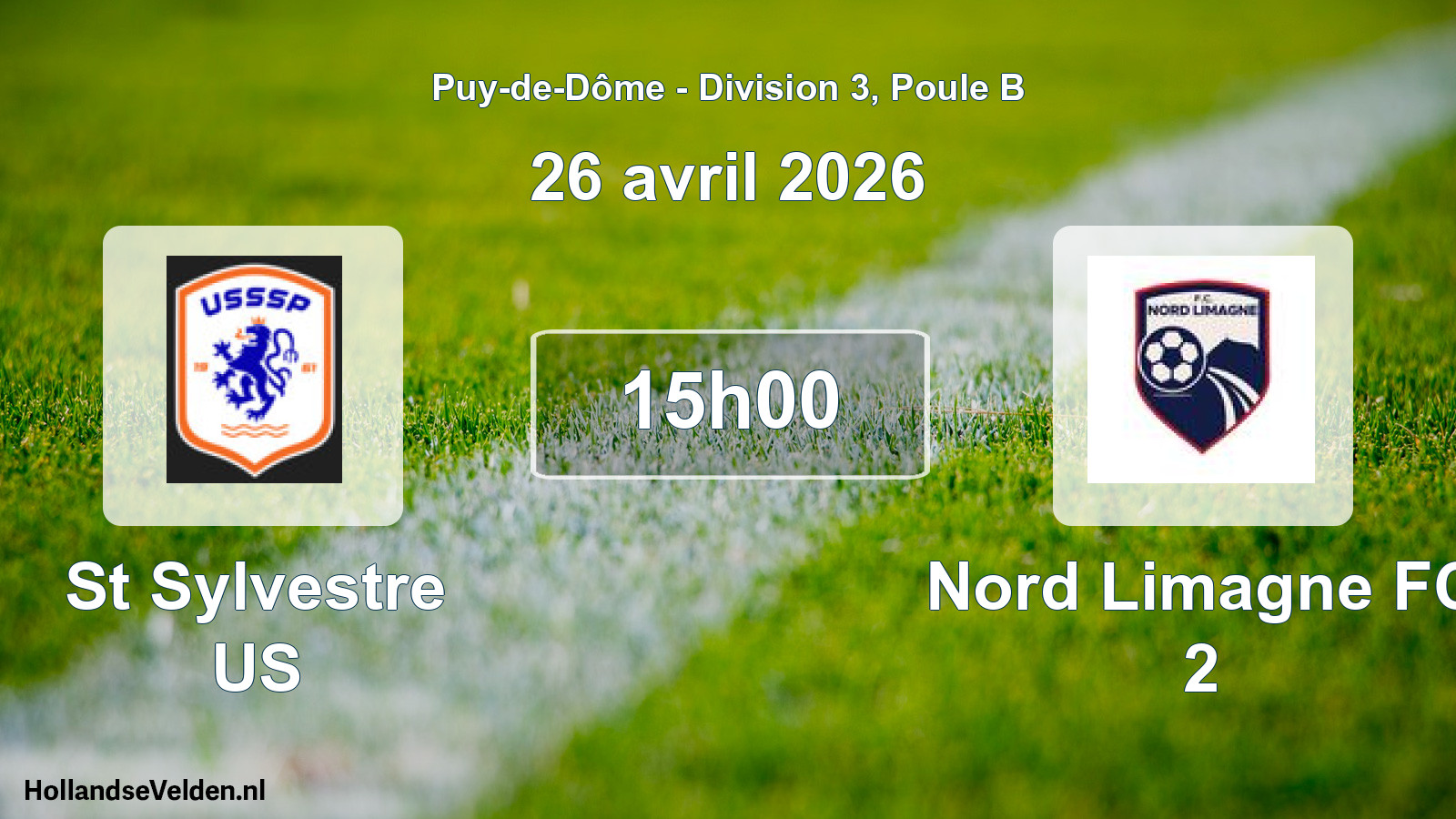 Geplande wedstrijd: St Sylvestre US - Nord Limagne FC 2 (26 april 2026)