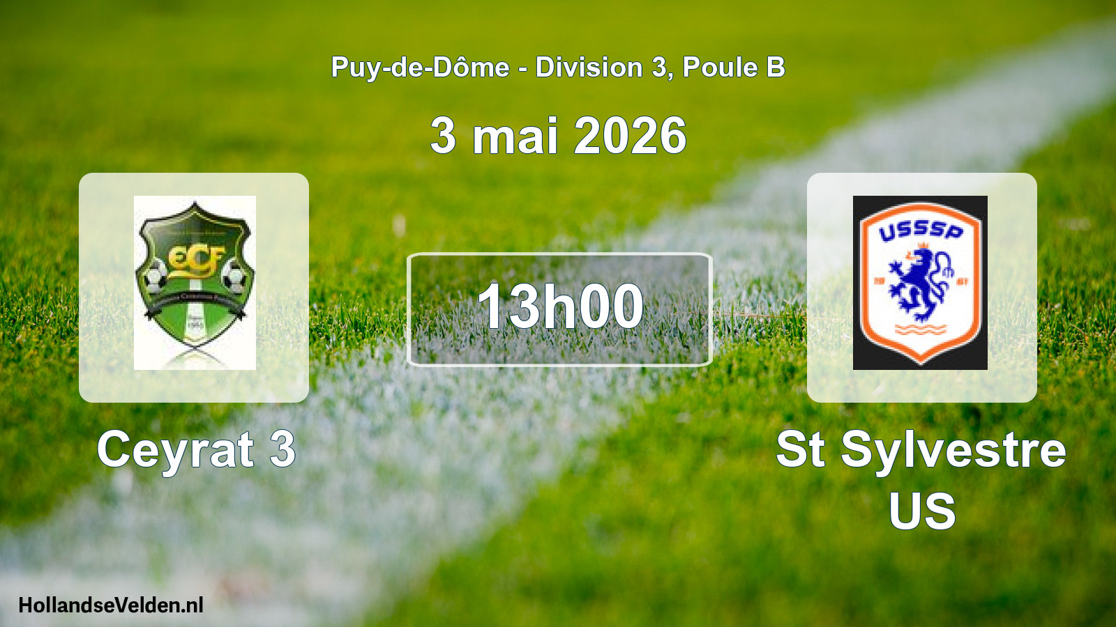 Geplande wedstrijd: Ceyrat 3 - St Sylvestre US (3 mei 2026)