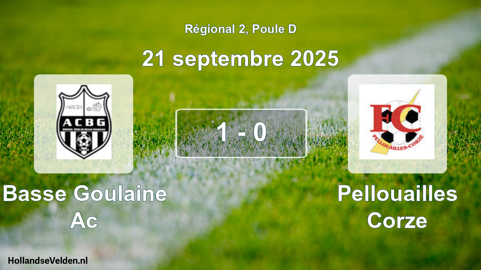 Gespeelde wedstrijd: Basse Goulaine Ac - Pellouailles Corze 1 - 0 (21 september 2025)